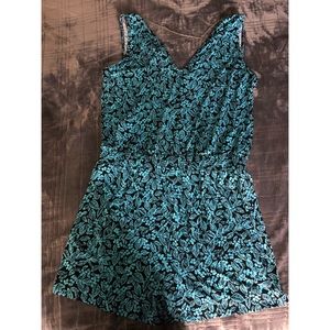 Blue flowered romper